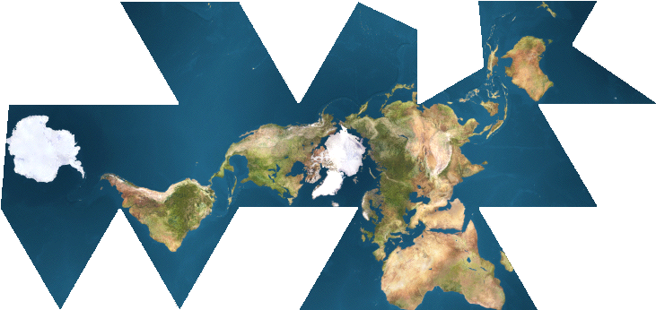 Dymaxion Projection (744x379), Png Download