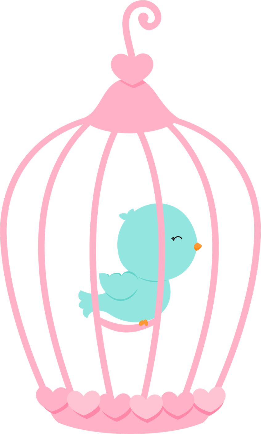 Vector Black And White Cage Vector Lovely - Bird In A Cage Clipart (847x1408), Png Download