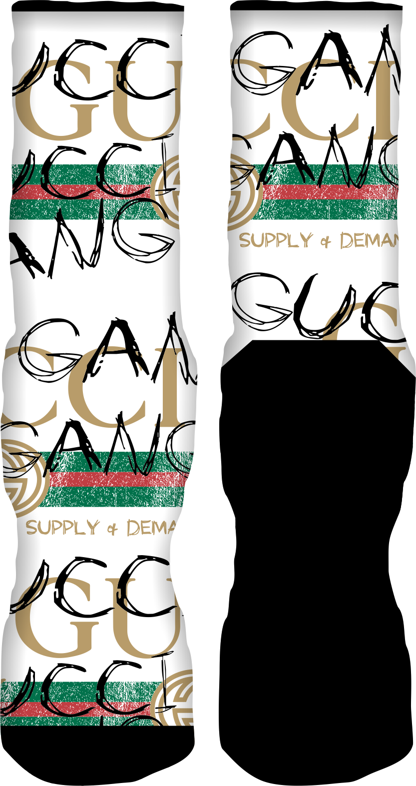 Supply & Demand-gucci Gang Socks - Gucci Gang (833x1573), Png Download