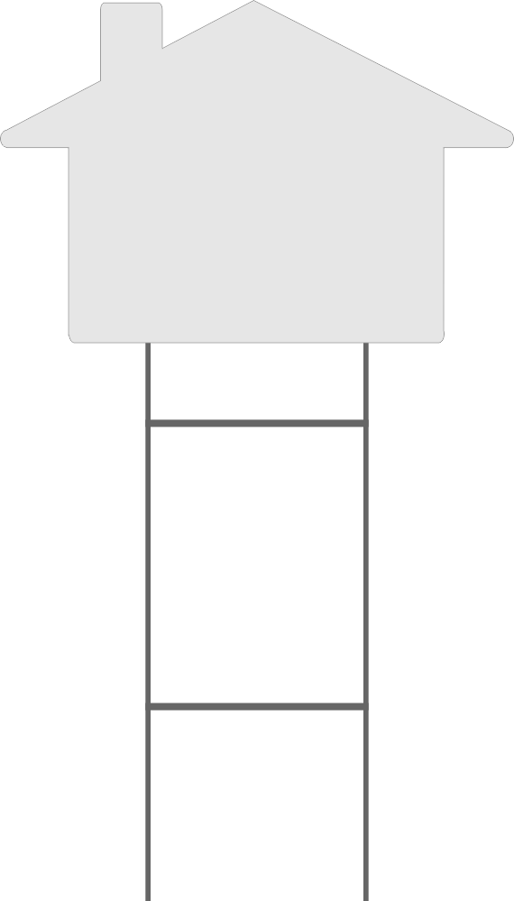 Blank House Shaped Yard Sign Large - House (570x999), Png Download