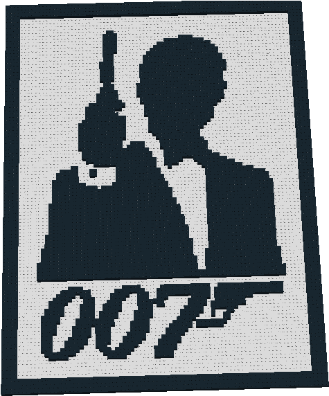 007 Wall Portrait - Cross-stitch (1126x576), Png Download
