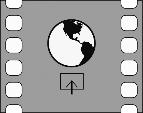 Design,digital Media,display,video Editing,upload,movie,tv, - Earth Black And White Cartoon (500x396), Png Download