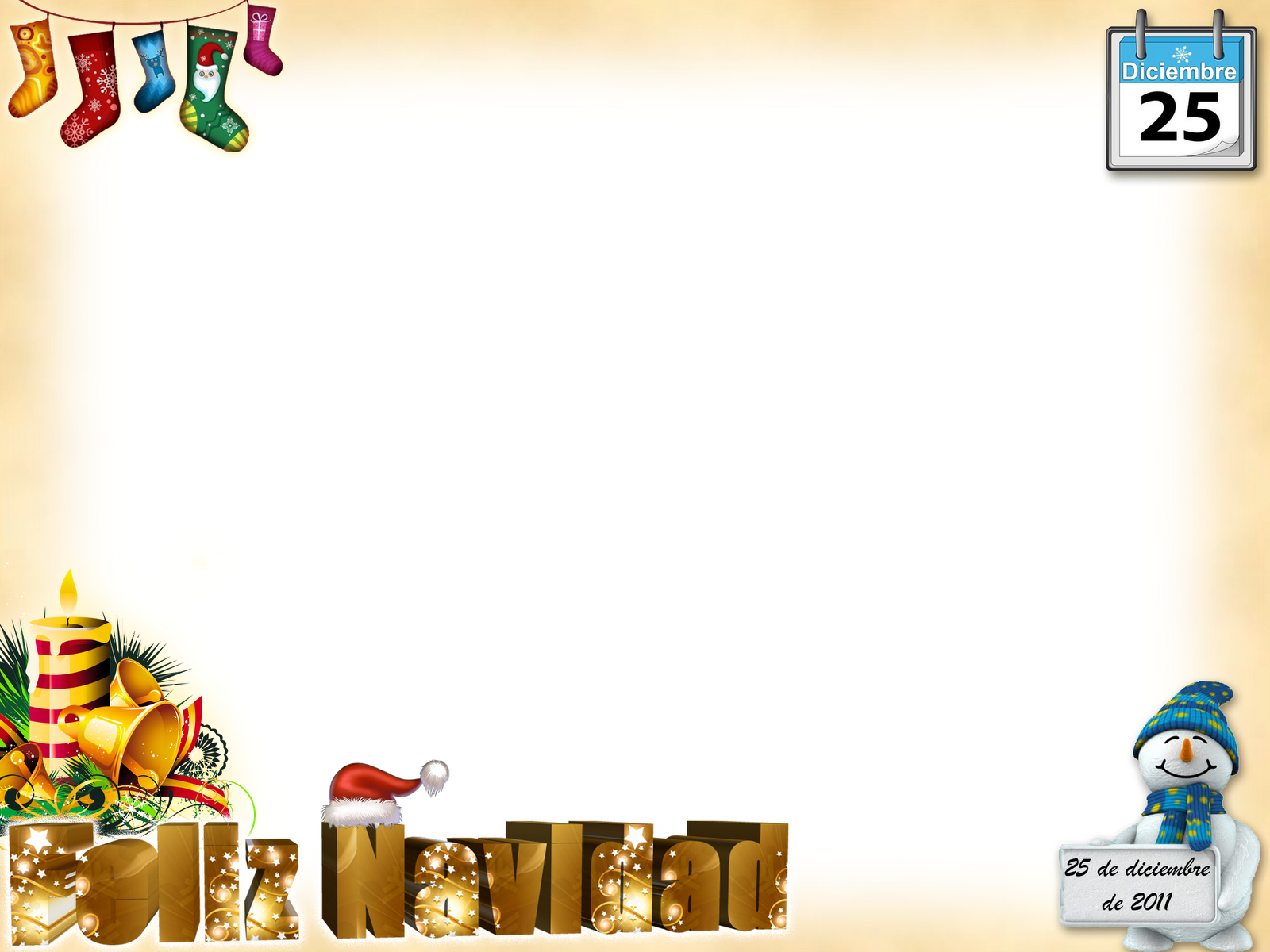 Marcos Feliz Navidad Para Fotos - Snowman With Sign Lifesize Cardboard Cutout (1600x1200), Png Download