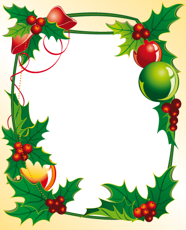 Vinilo Decorativo Marco Navideño - Christmas Frame Vector Png (374x463), Png Download