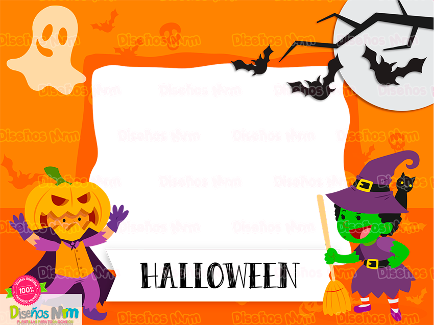 Marcos Halloween Fotografia Octubre Plantilla Fantasmas - Marcos De Halloween Png (850x637), Png Download