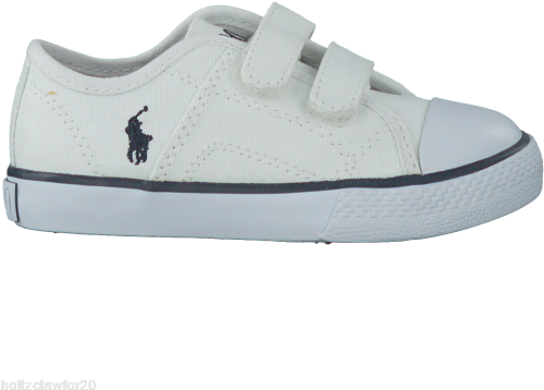 White Polo Ralph Lauren Sneakers Dyland Ez Layette - Ralph Lauren White Dyland Velcro Trainers 26 (uk 9) (500x500), Png Download