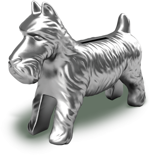 Package Contains One Large Token Bank - Monopoly Dog Oversized Token Bank (776x600), Png Download