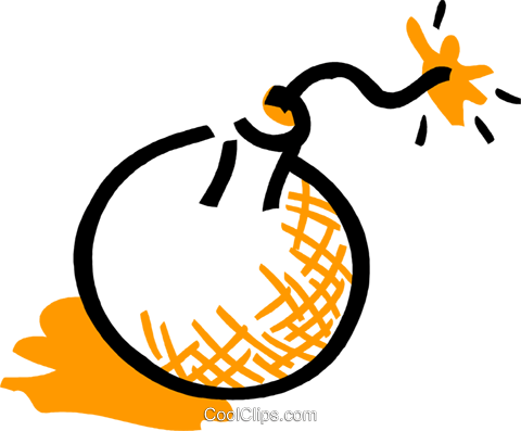 Bomb With Lit Fuse Royalty Free Vector Clip Art Illustration - Bomb (480x397), Png Download