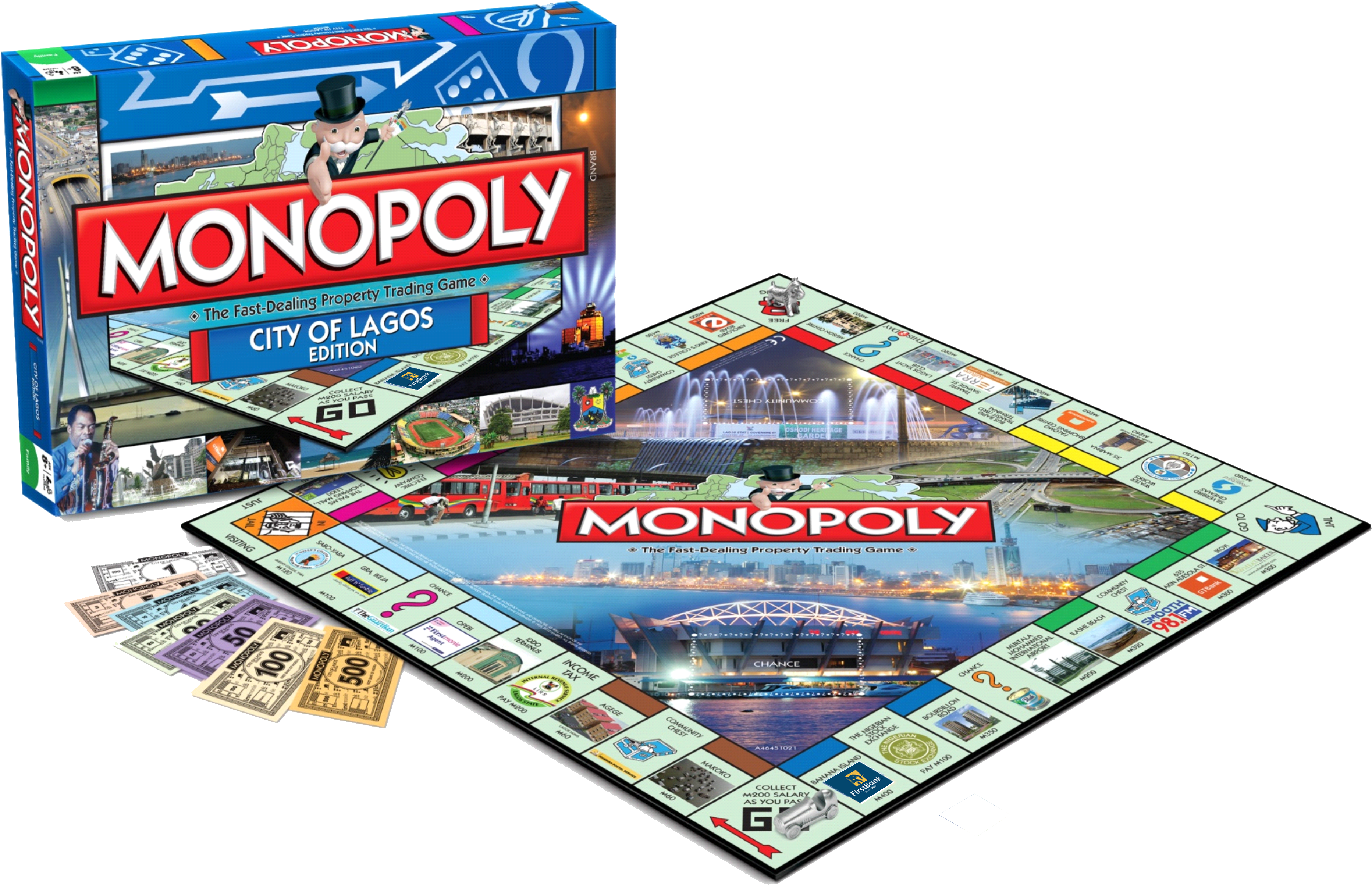 Col Open Board - Lagos Monopoly (3899x2579), Png Download