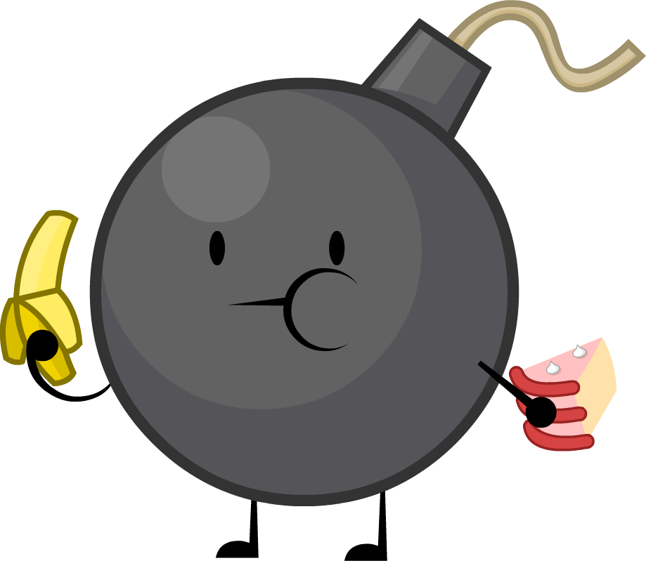 A Large Black Bomb - Bfb Bomby X Naily (919x799), Png Download