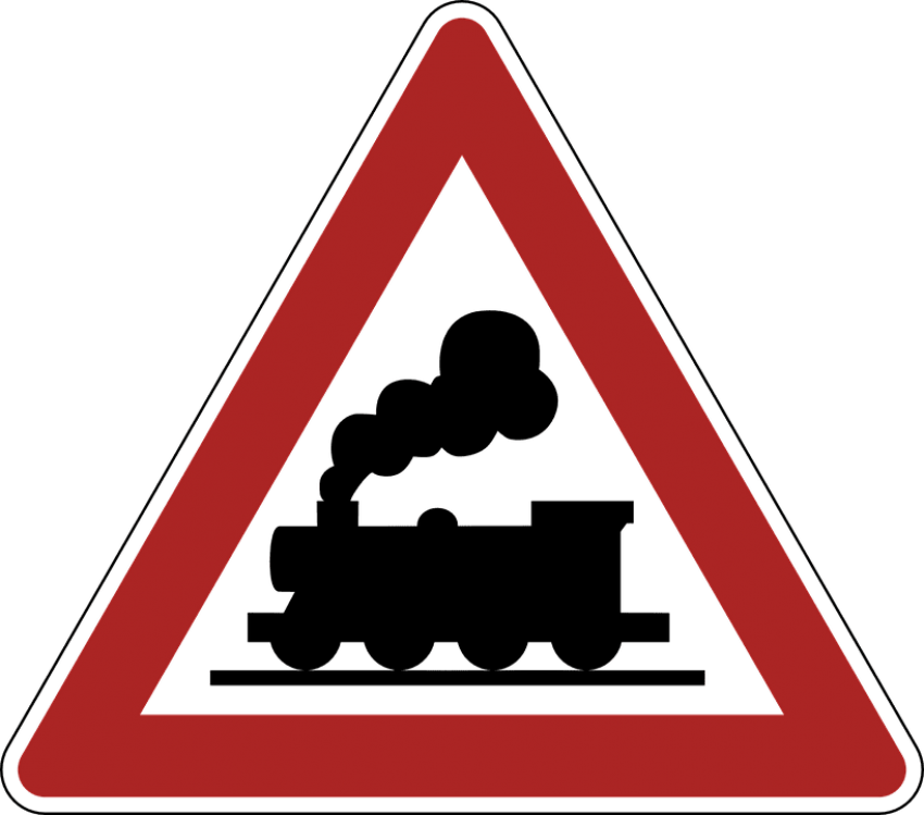 Railway Crossing Road Sign - Verkehrsschild Dampflok (400x400), Png Download