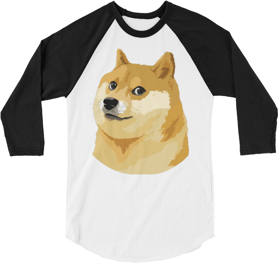 Doge 3/4 Sleeve Raglan Women's Shirt - Such Wow Doge Shirt Amazing (1000x1000), Png Download
