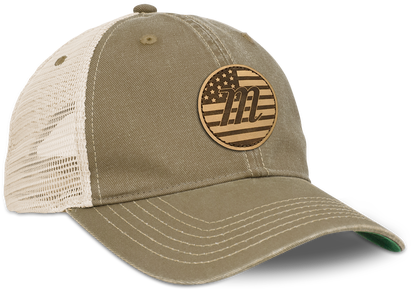 Usa Leather Patch Trucker Hat - Cap (500x500), Png Download