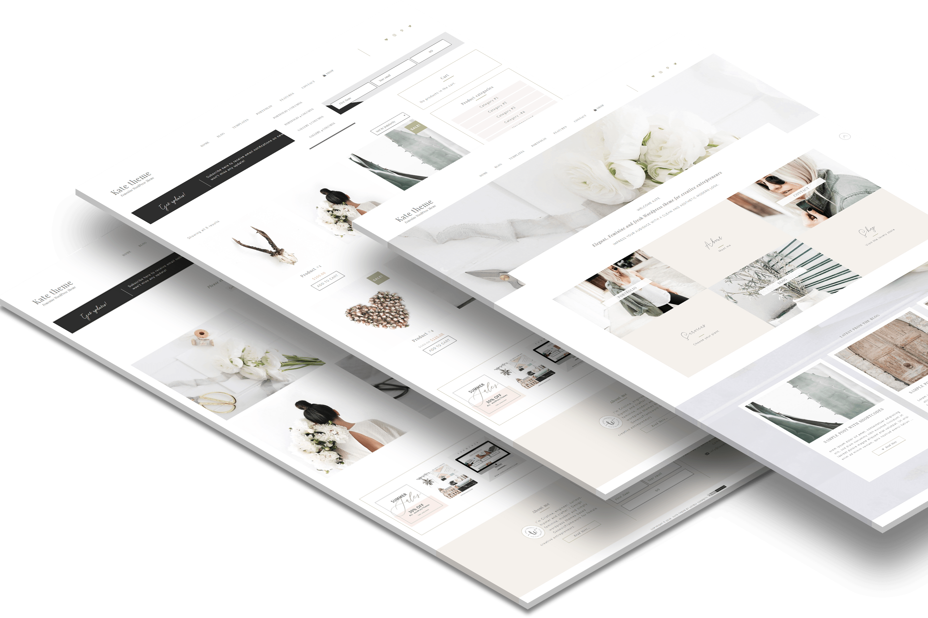 Introducing Kate A Elegant And Feminine Wordpress Theme - Wordpress (3000x2000), Png Download