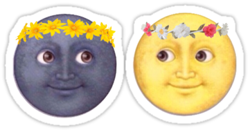 "moon And Sun Emoji Flower Crown - Emojis De Luna Y Sol (375x360), Png Download