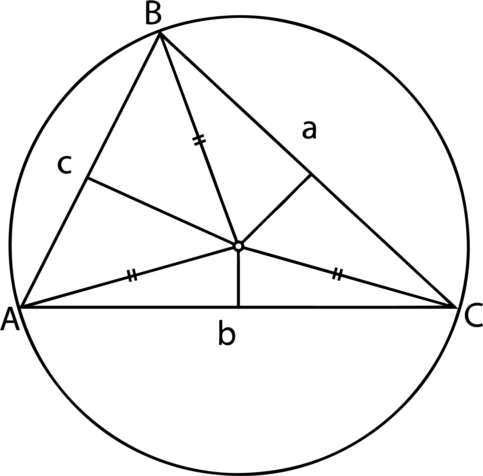 Circumscribed Triangle Circumcenter - Triangle (2025x1967), Png Download