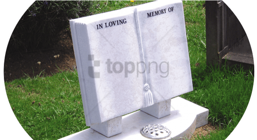A Book Grave Stone - Gravestone Book (656x352), Png Download