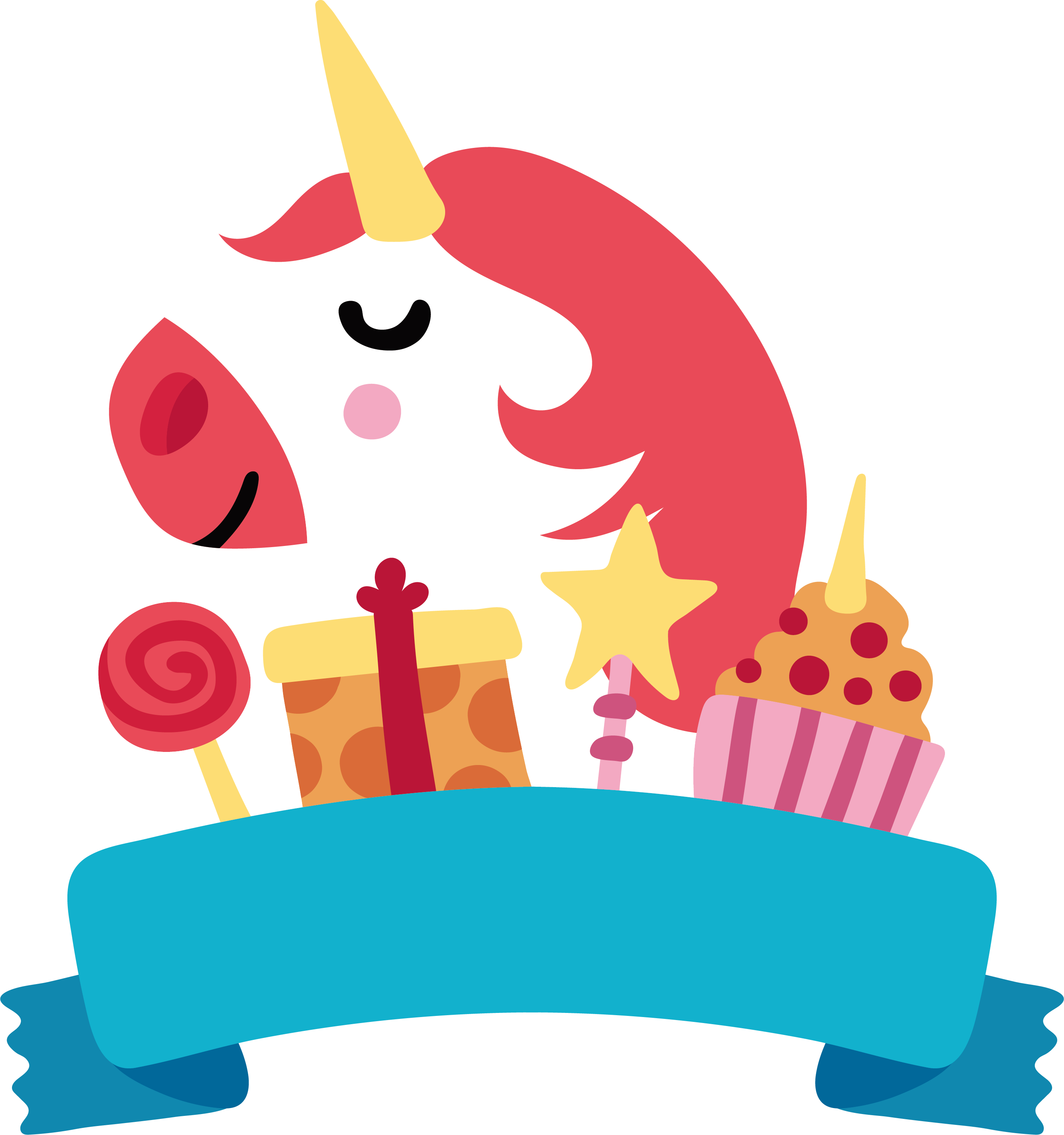 Graphic Transparent Library Happy Birthday To You - Imagenes De Feliz Cumpleaños De Unicornio (2842x3031), Png Download