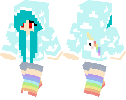 Unicorn Girl Skin - Skin Minecraft Unicorn Girl (528x418), Png Download