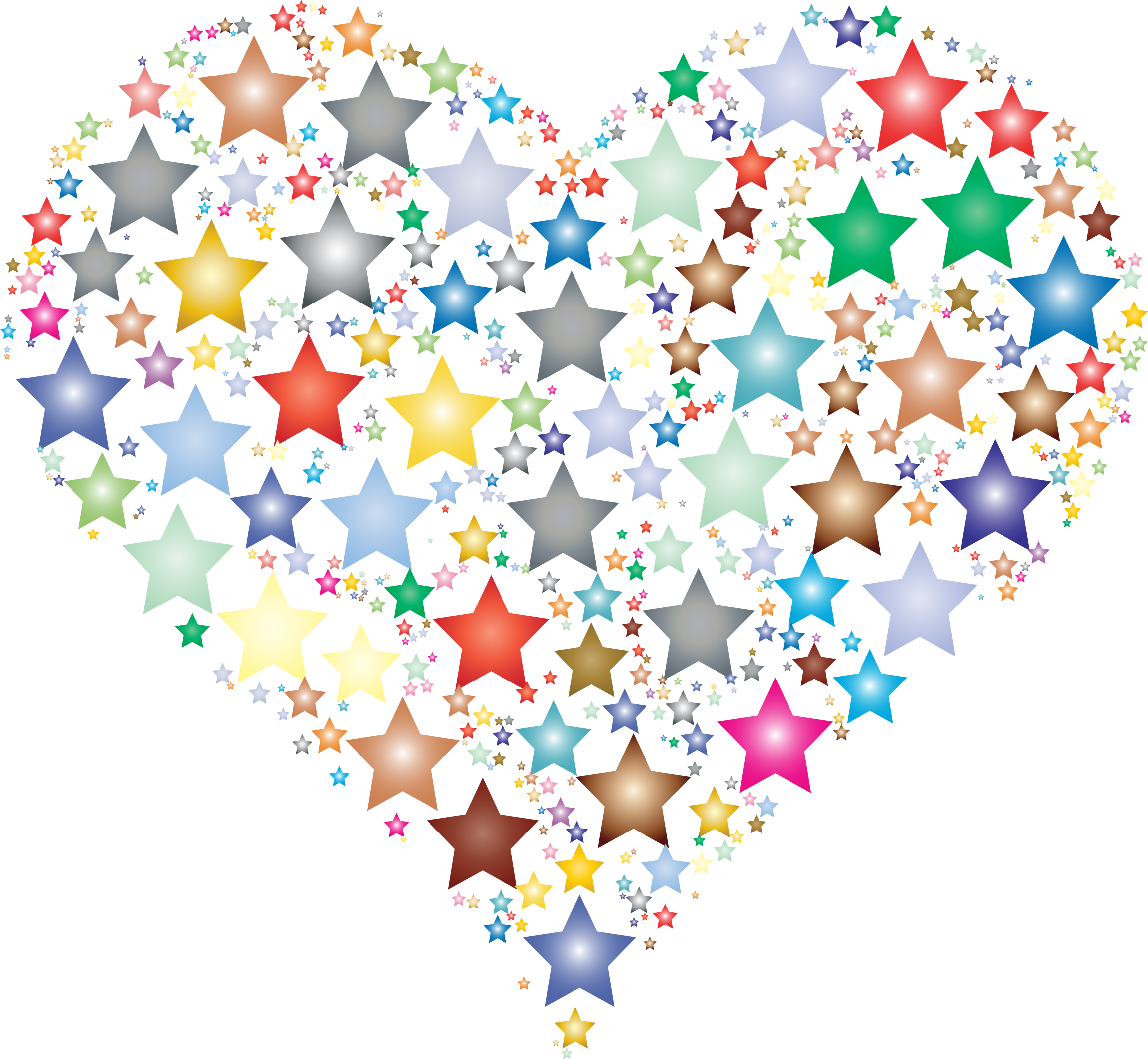 This Free Icons Png Design Of Colorful Heart Stars - Stars Heart Png (2312x2132), Png Download