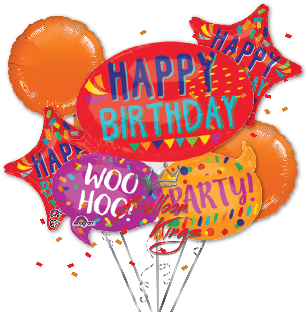 Happy Birthday Bubbles Bouquet - Jumbo Happy Words Balloon - Mylar Balloons Foil (1280x1280), Png Download