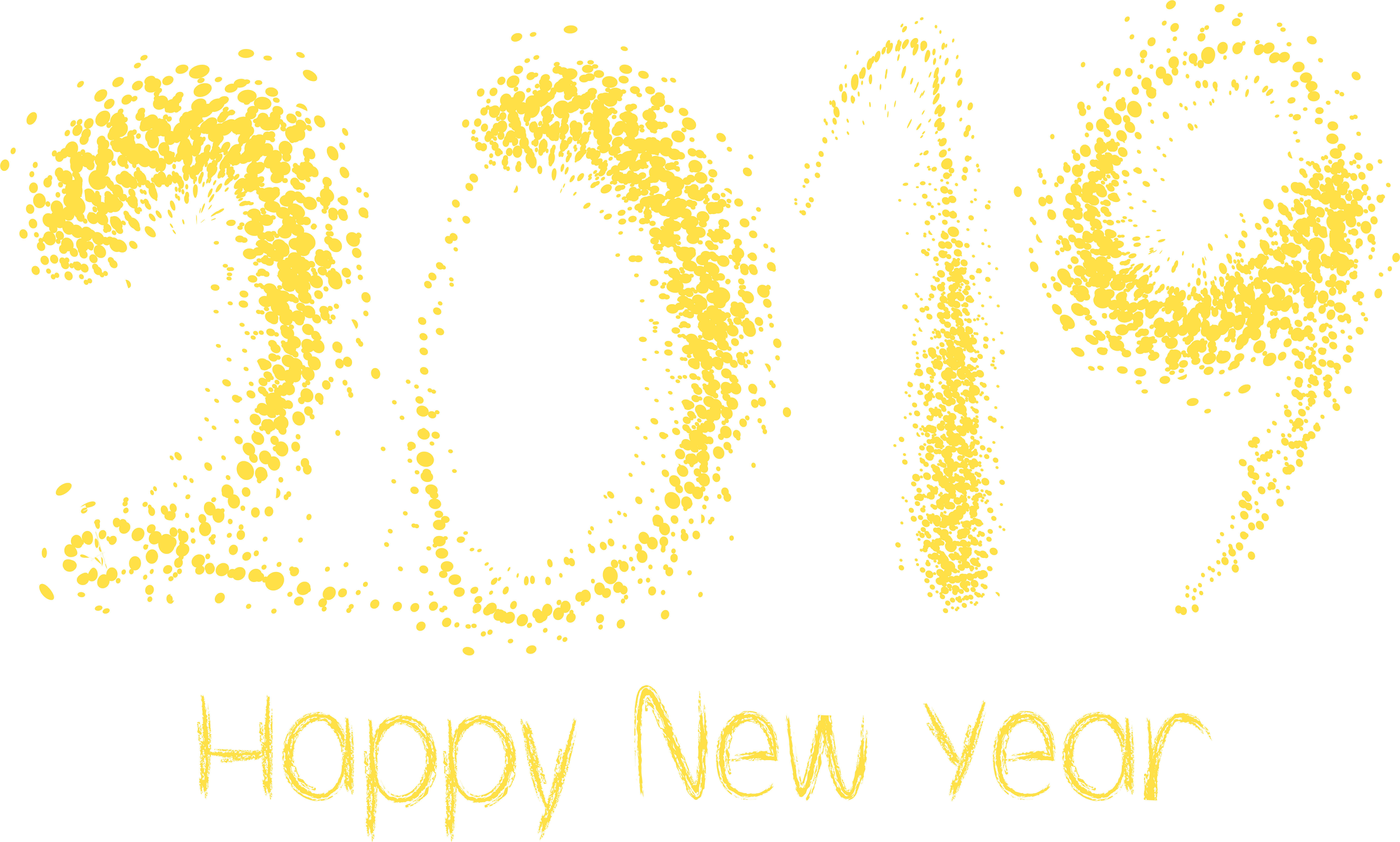 Happy New Year Clipart 2019 (6784x4123), Png Download