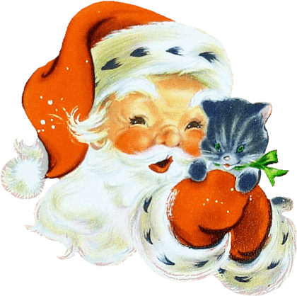 Christmas Kitten Png Selecting A Kitten For Christmas - Santa Claus (500x500), Png Download