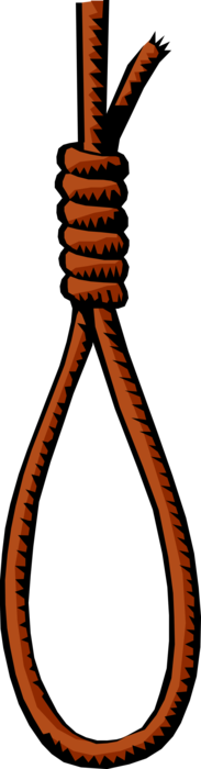 Vector Illustration Of Hangman's Noose Rope Used For (183x700), Png Download