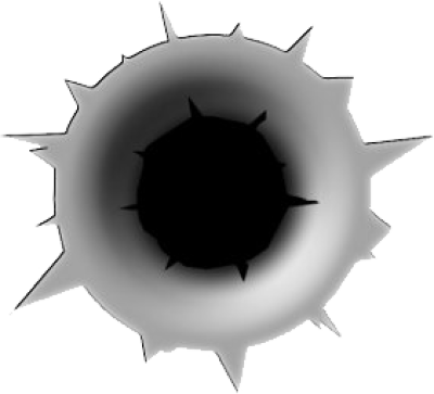 Bullet Shot Hole Png Image, Download Png Image With - Bullet Hole Transparent Background (400x363), Png Download