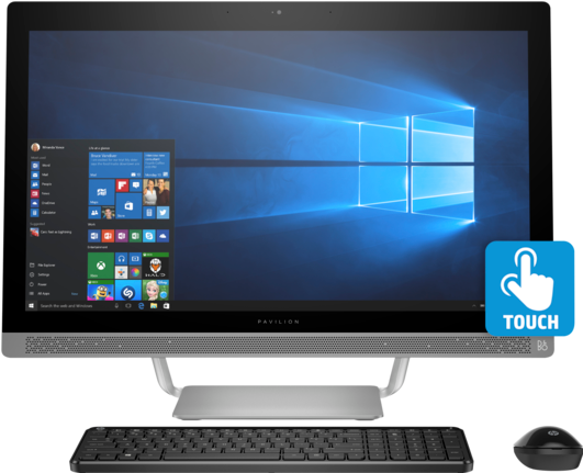 Hp Pavilion All In One - Hp Pavilion 27 A210 (573x430), Png Download