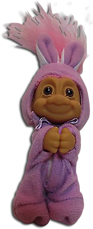 Russ Berrie Easter Troll Clip On Purple - Stuffed Toy (505x1000), Png Download