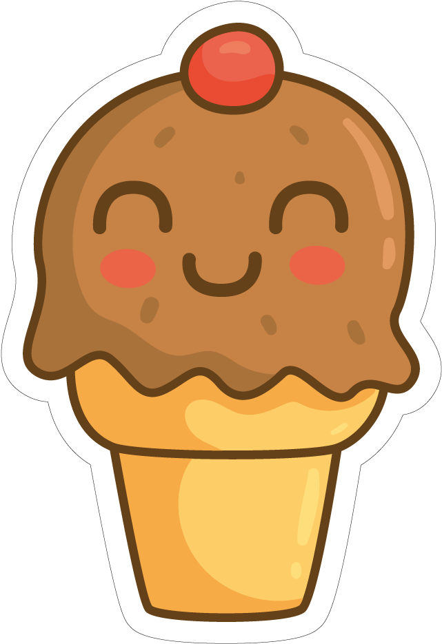 Collection Cute Things - Ice Cream Cute Png (1000x1000), Png Download