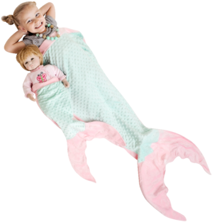 Hover To Zoom - Poshpeanut Mermaid Blanket Softest Minky Comfy Cozy (600x400), Png Download