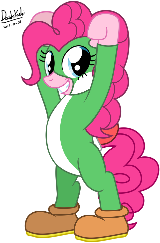 Pinkie Pie In Yoshi Costume By Dashyoshi - Cartoon (799x1000), Png Download