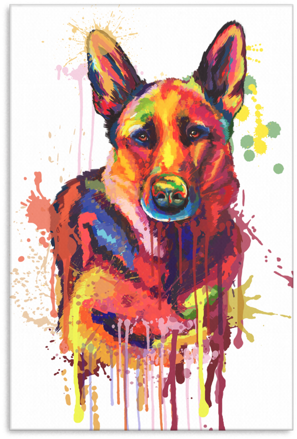 German Shepherd Canvas Wrap - German Shepherd Dog (900x900), Png Download
