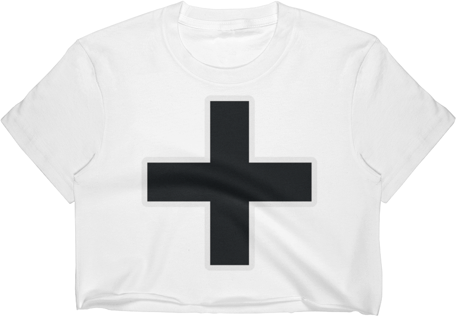 Emoji Crop Top T-shirt - Christian Cross (1000x1000), Png Download