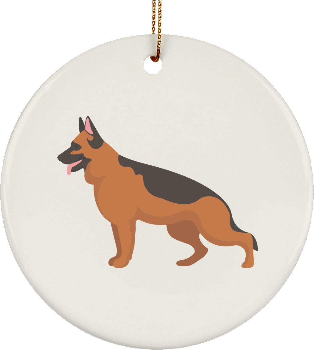 German Shepherd Illustration Subornc Ceramic Circle - Samsung Group (1155x1155), Png Download