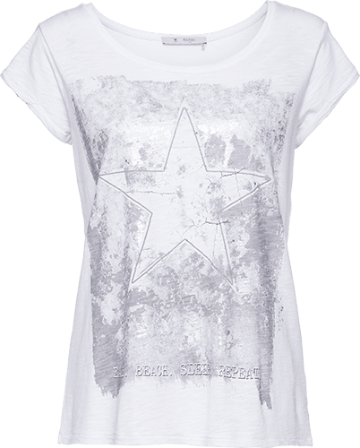 Monari White Star T-shirt - Star Tee (402x500), Png Download