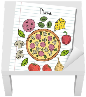 Lined Paper Lack Table Veneer • Pixers® • We Live To - ผัก ใน พิซซ่า การ์ตูน (400x400), Png Download