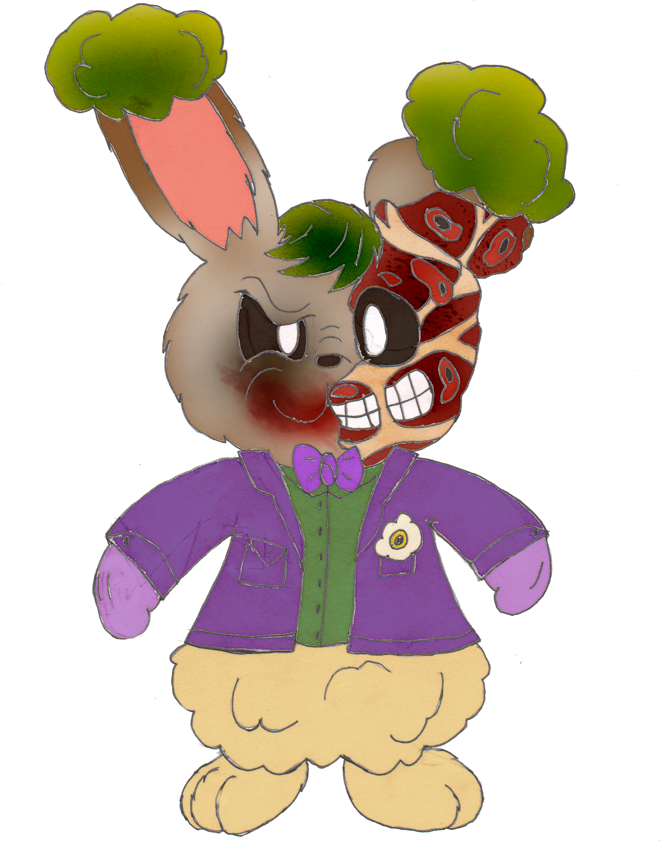 Wanna Know How Bennett Got These Scars~ - Cartoon (2364x3010), Png Download