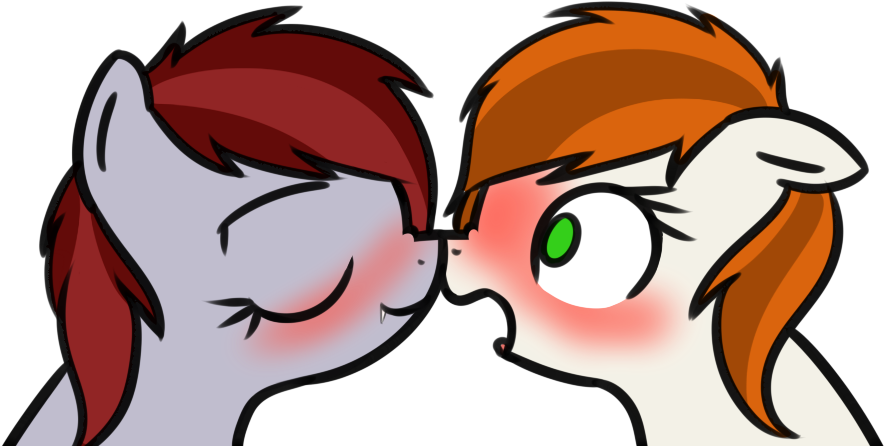 Neuro, Bat Pony, Blushing, Boop, Cute, Cute Little - Cartoon (986x488), Png Download