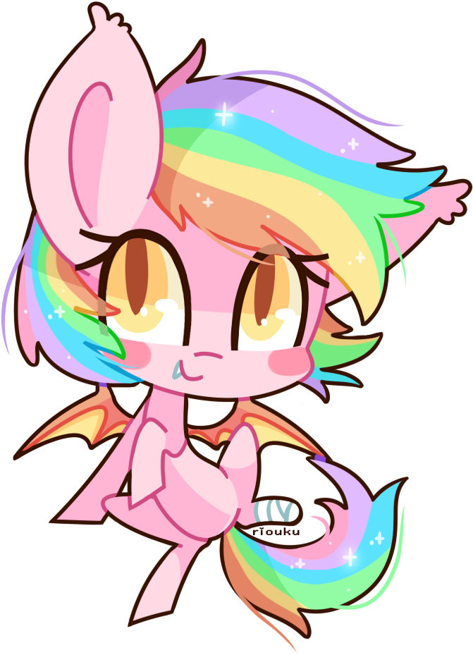 Riouku, Bat Pony, Chibi, Cute, Cute Little Fangs, Fangs, - Cute Chibi Bats (671x929), Png Download