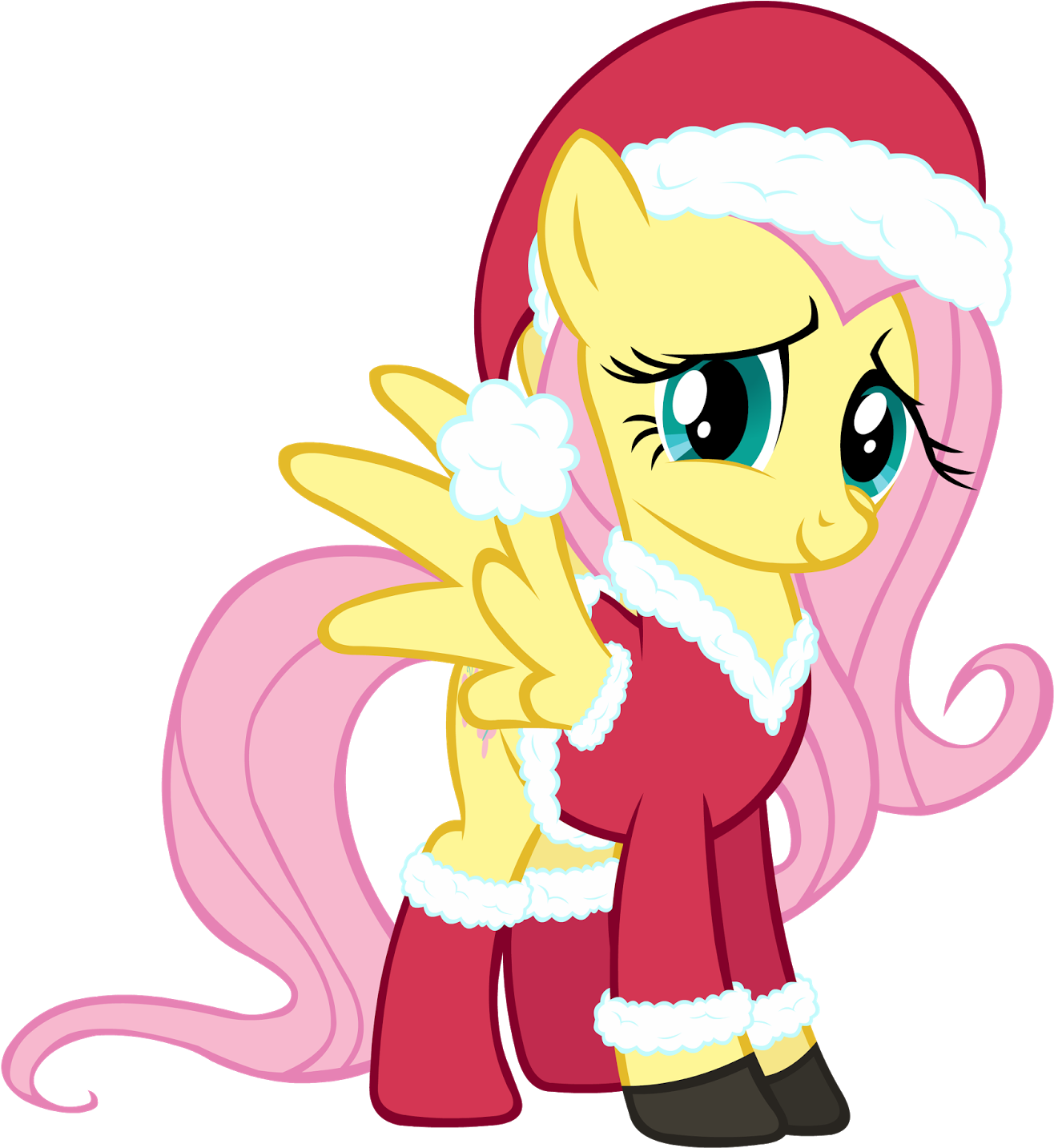 It's Holiday Season, And The Team Over At My Little - Mlp Christmas Fluttershy Vector (1405x1600), Png Download