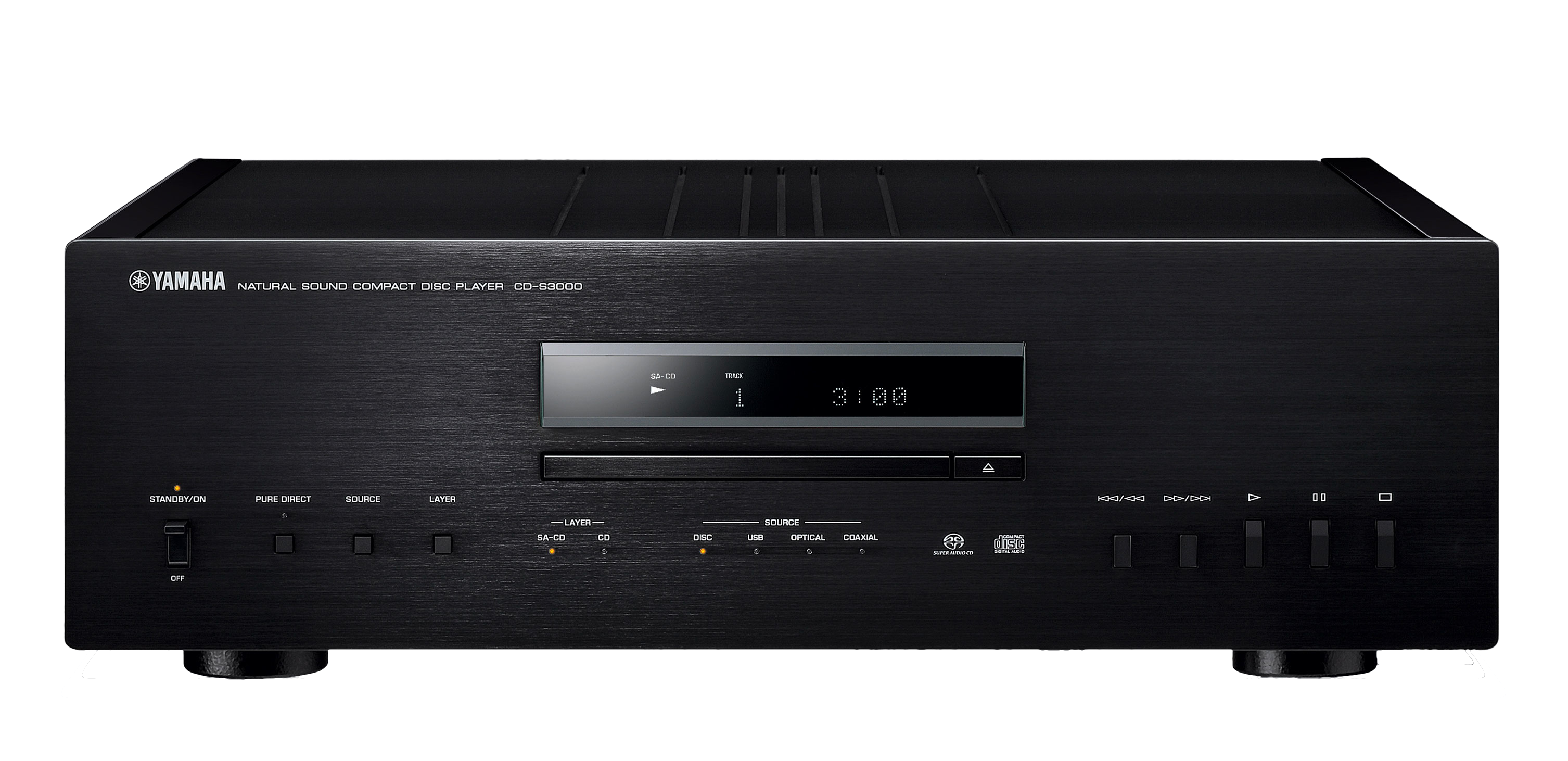 Yamaha Cd-s3000 Cd Player-black (3013x1462), Png Download