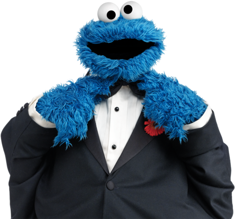 Cookie Monster - - Cookie Monster In Suit (500x460), Png Download