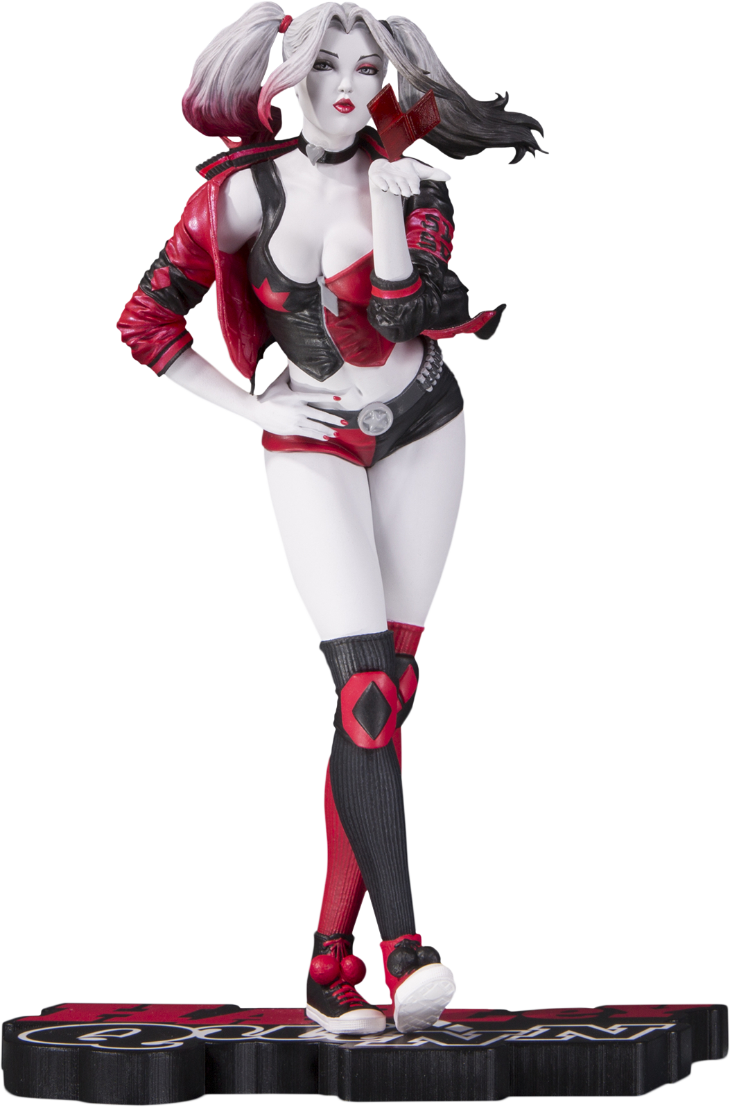 Batman - Harley Quinn Red And Black Costume (1053x1597), Png Download