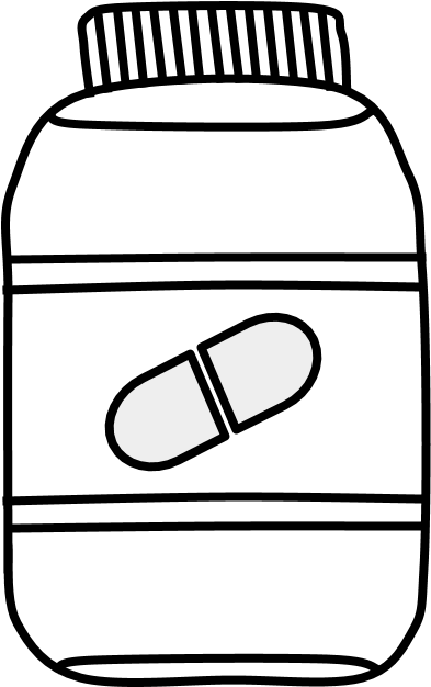 Pill, Vitamin, Medicine, Bottle, Black And White, Png - Line Art (816x1056), Png Download