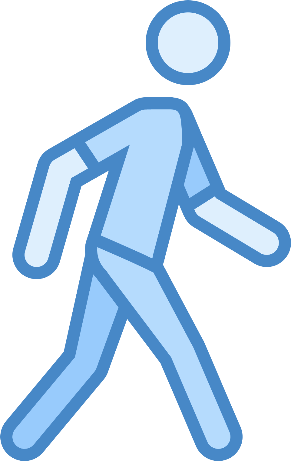 This Icon Is Like A Three Dimension Stick Person - Walking Icon Blue (1600x1600), Png Download