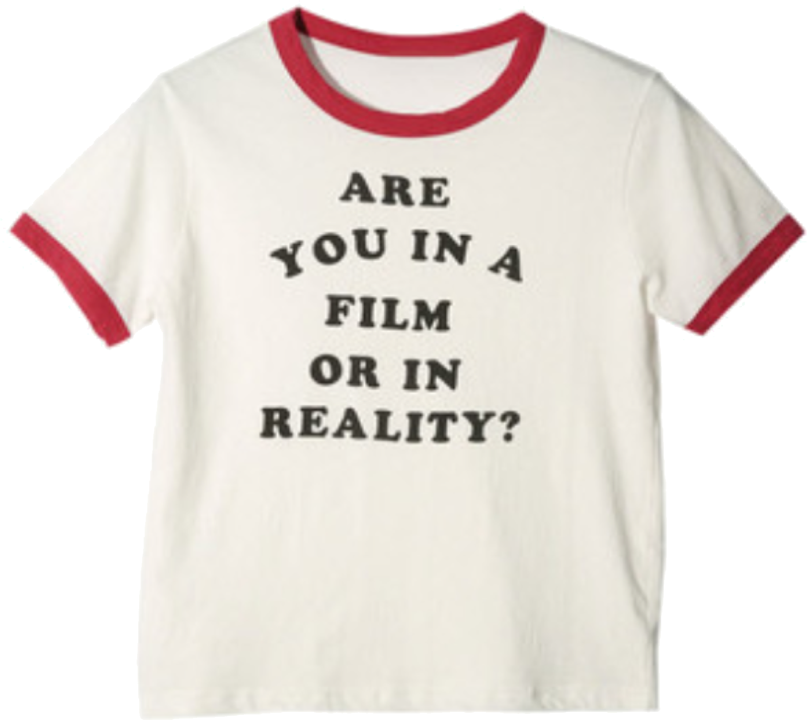 White T-shirt / Polyvore - You In A Film Or Reality T Shirt (2048x1573), Png Download