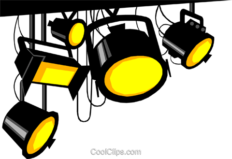 Stage Lights Royalty Free Vector Clip Art Illustration - Spotlight Clipart (480x329), Png Download